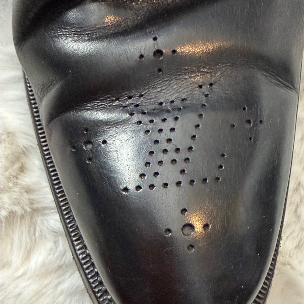 Men's Black Leather Dress Shoes - Picture 4 of 6